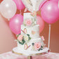 Rinlong 3Pcs Pre-Made Blush Pink Cake Flowers Decorations Flower Cake Topper Butterfly Cake Decorating Flowers For Wedding Sweet