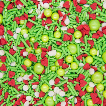 Grinch Sprinkles for Cookie Decorating Fancy Heart Sprinkles for Cake Decorating Edible Cake Decorations, Green Sprinkles with R