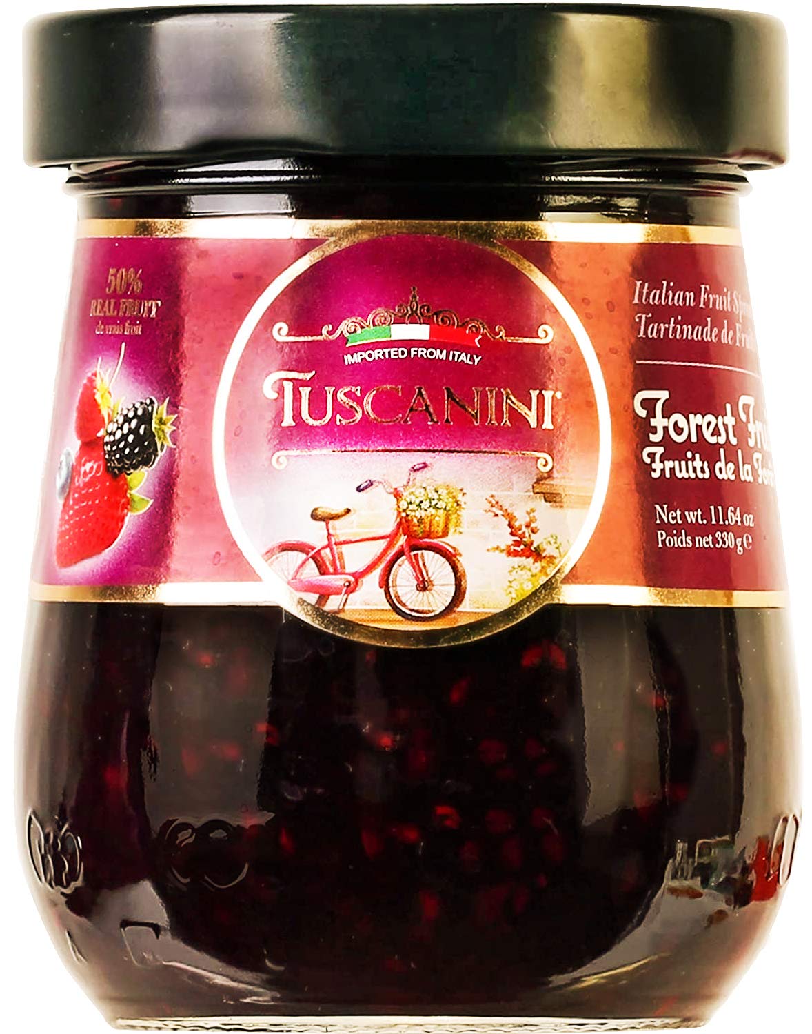 Tuscanini Premium Italian Forest Fruits Preserves, 11.64 Oz Jar, Spreadable Fruit Jam, No High Fructose Corn Syrup, No Preservat