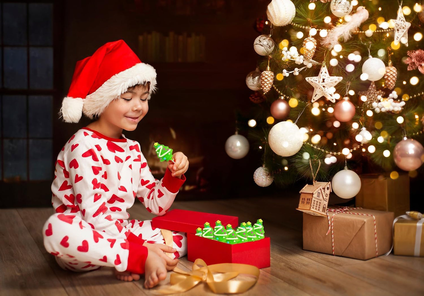 Fruidles Christmas Tree Lollipop, Mixed Fruit Flavor, 24 Count, Multi Color, Individually Wrapped