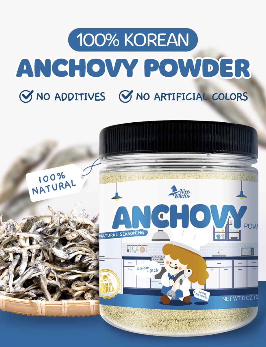 Nice Witch'S Korean 100% Pure Natural Seasoning Use Anchovy Powder In A Variety Of Korean Soups 8Oz 227G   (Anchovy)