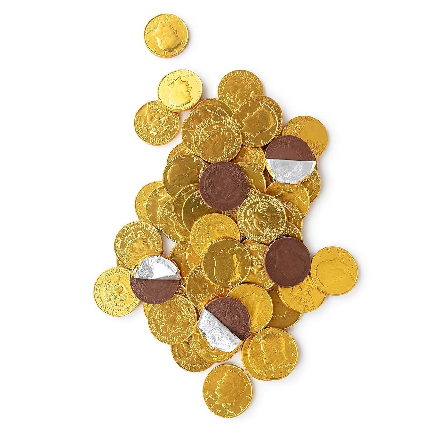 The Snackery, Large Kennedy Half Dollar Gold Foil Coins, 360 Pieces Individually Wrapped, Milk Chocolatey Coins (4 Lb)