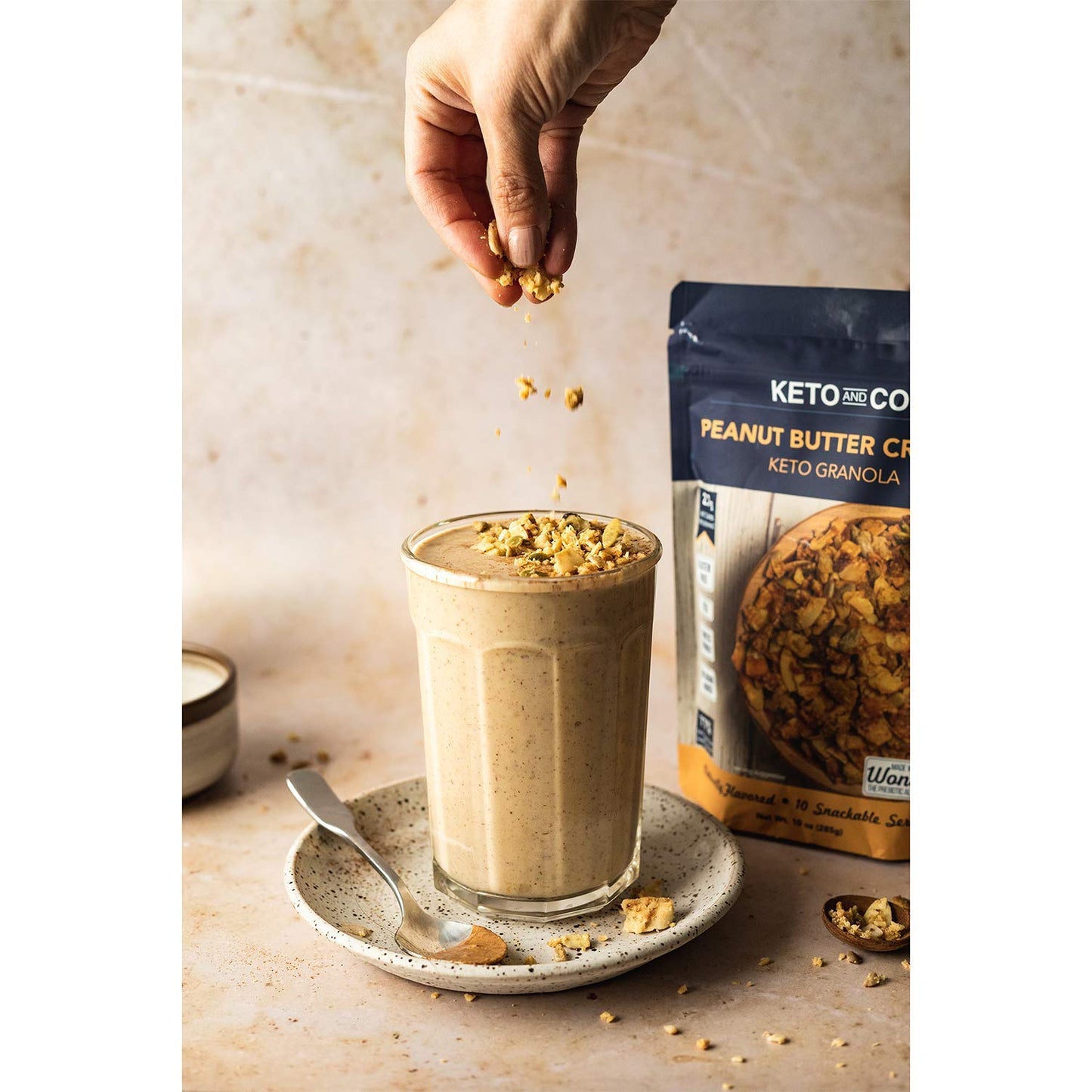 Keto Peanut Butter Crunch Granola By Keto And Co | Just 2.7G Net Carbs Per Serving | Gluten Free, Low Carb, Diabetic Friendly, N
