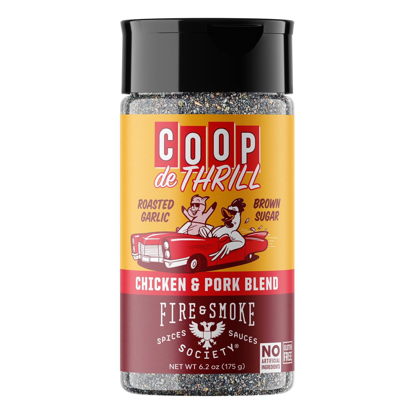 Fire & Smoke Society Coop De Thrill Bbq Seasoning | Chicken Seasonings And Pork Rubs For Aromatic Use And Grilling | Chicken Wings  Pork Seasoning  Poultry | Black Pepper  Chili Pepper  Brown Sugar | M 6.2 Oz