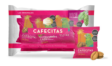CAFE QUINDIO Coffee Cookies - Cafecitas Bundle x8 (8 packs of 1.2oz/35g each) - Light Brown