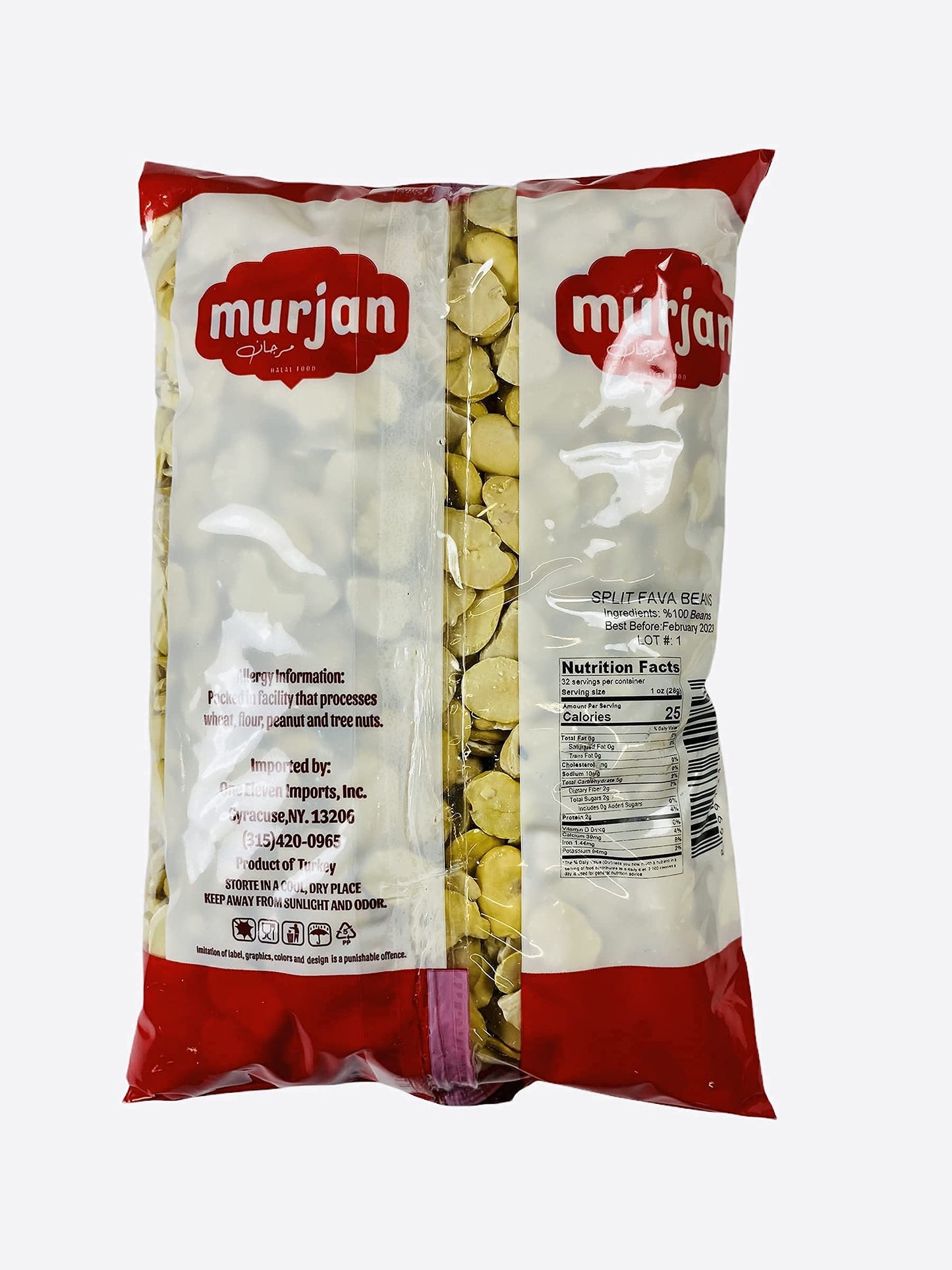 Murjan Broad Split Fava Beans (Habas), Premium Quality Split Shelled Fava Beans, 100% All-Natural, No Additives, No Preservative
