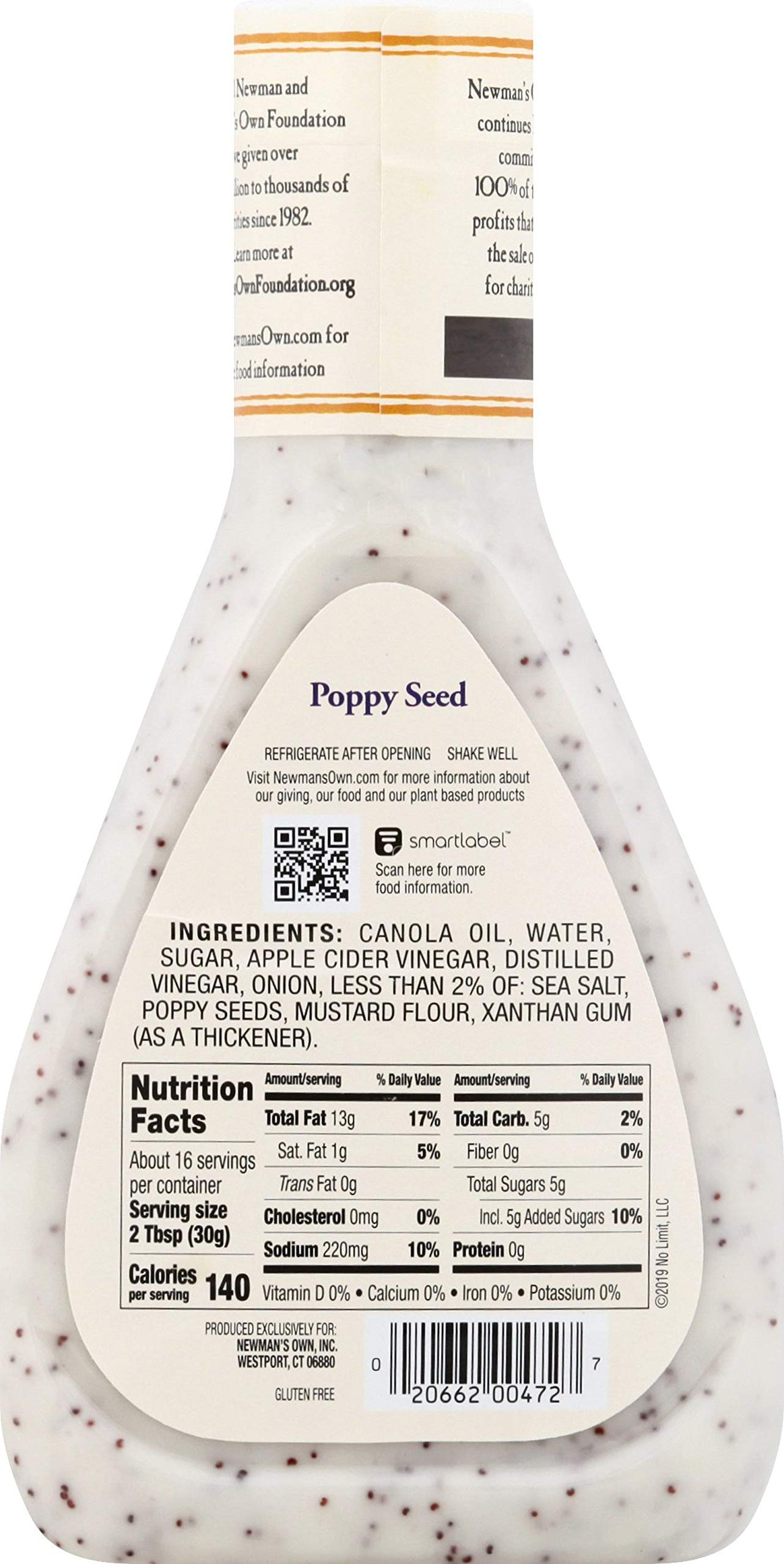 Newmans Own Poppy Seed Dressing - 16 Fl Oz, Pack of 6