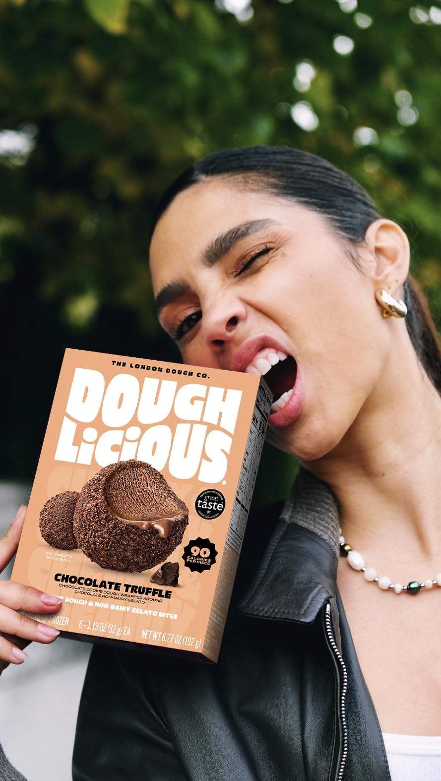 DOUGHLICIOUS Chocolate Truffle Cookie Dough & Gelato Bites, 6.77 OZ