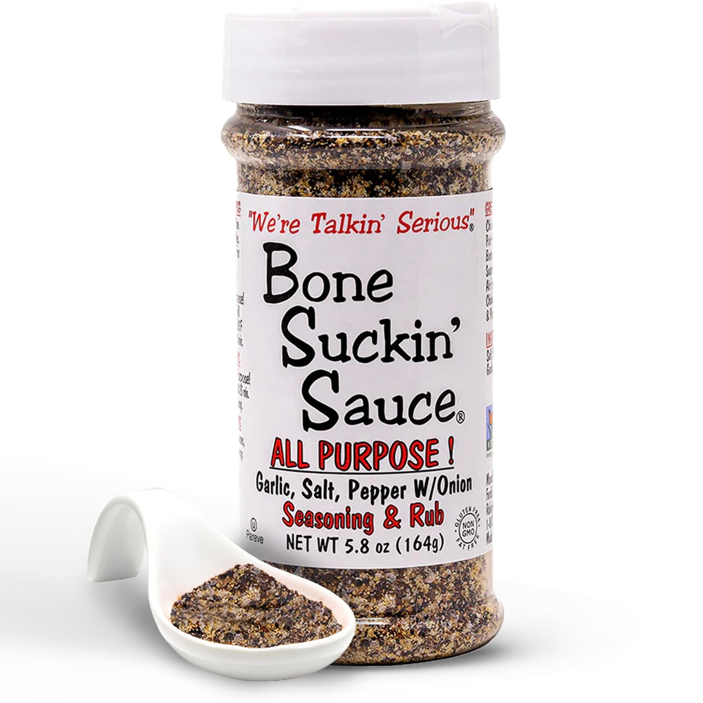 Bone Suckin Sauce All Purpose Seasoning & Rub Zero Calorie And Gluten Free With Garlic Salt Pepper And Onion (5.8 Oz)