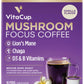 VitaCup Focus Mushroom Coffee Pods  Vanilla Flavored Coffee with Chaga  Lions Mane  Vitamins  Medium Dark Roast Arabica Beans  Recyclable Single Serve Pods Compatible with Keurig K-Cup malt-inspired  16 Ct