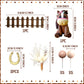 JeVenis Boho Horse Cake Decoration, Cowgirl Topper, Small Size, Brown Plastic, Model JeVenis-USA-1473