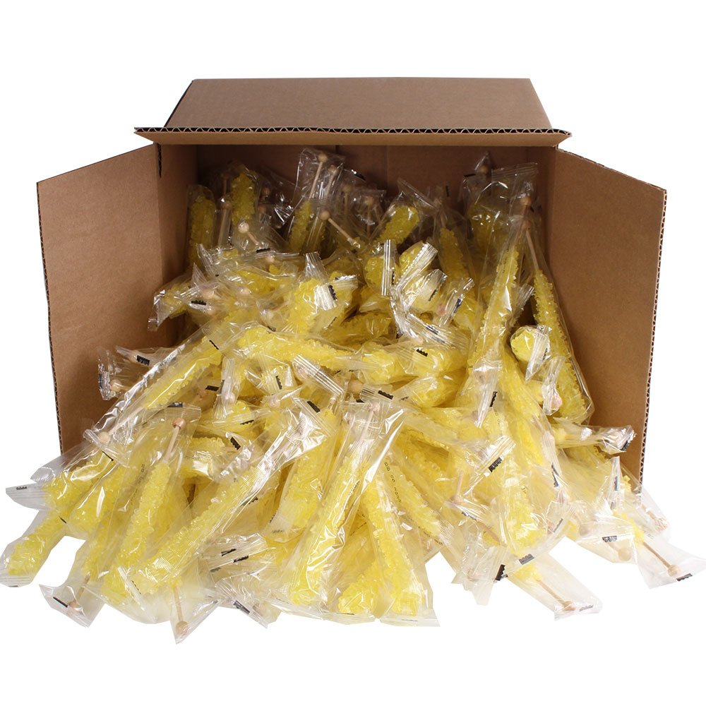 Extra Large Rock Candy Sticks: 144 Banana Lollipop - Yellow Rock Candy Sticks - Individually Wrapped - Espeez Rock Candy Sticks For Candy Buffet  Birthdays  Weddings  Receptions And Baby Shower