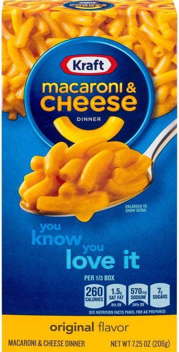 Kraft Original Mac N Cheese Macaroni And Cheese Dinner, 7.25 Oz Box