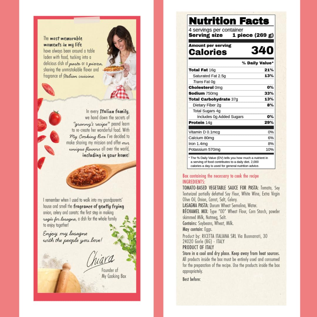 My Cooking Box Gourmet Pasta Dinner Kit Recipe - Penne with Tomato Sauce, Product of Italy, 24.7 oz (699g), All The Italian Ingr
