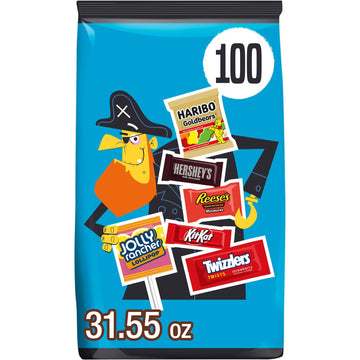 HERSHEYS Miniatures Assorted Flavored  Halloween Candy Bulk Bag  31.55 oz (100 Pieces)