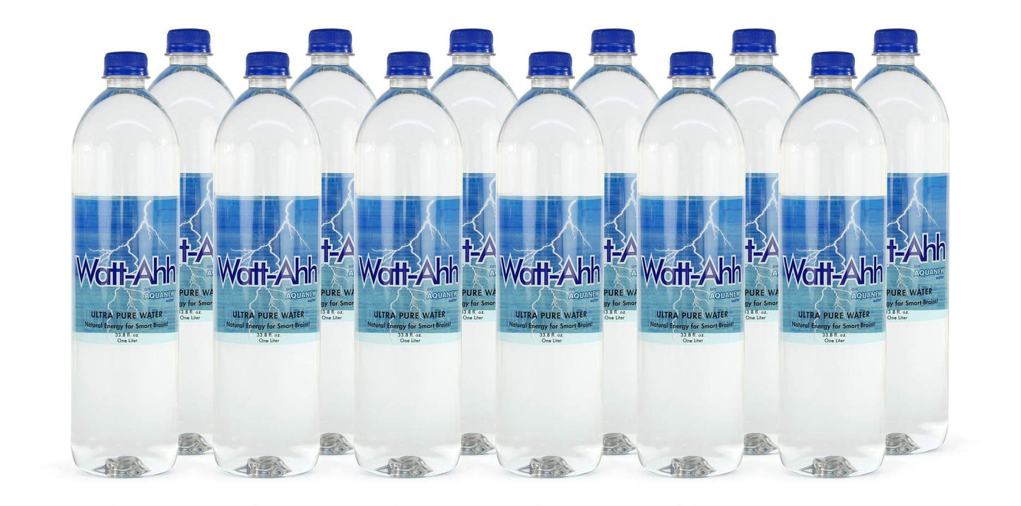 AquaNews Watt-Ahh - enhanced Polarized Water for Energy and Health - Case of 12-1 Liter Bottles