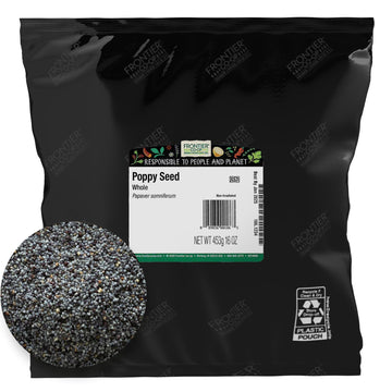 Frontier Co-Op Whole Poppy Seeds, Bulk 1Lb Bag - Black Poppy Seeds For Baking, Cooking, Salad Dressing - Certified Kosher, Non-Irradiated - 16Oz