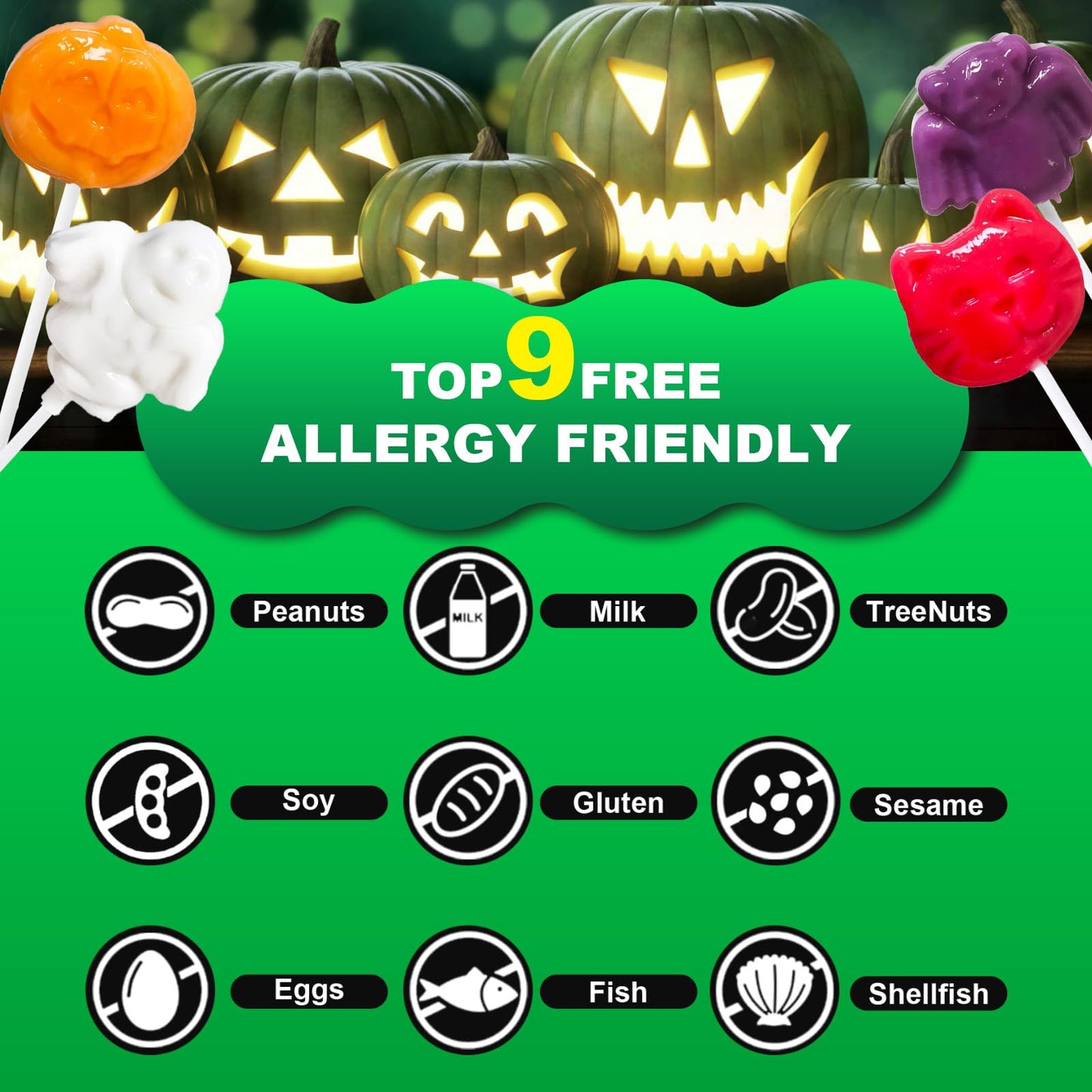 Trick or Treat - Halloween Candy Individually Wrapped Lollipops Suckers Bulk 42  Candlelit Pumpkins  Victorian Wraiths  Moonlit Familiars and Gargoyles Kin  Halloween-Themed Snacks for Goodie Bags