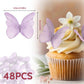 Tiesome 48 Pcs Edible Butterflies For Cake Decorating, Vivid Butterfly Cake Topper Butterfly Cupcake Decorating For Wedding Birt