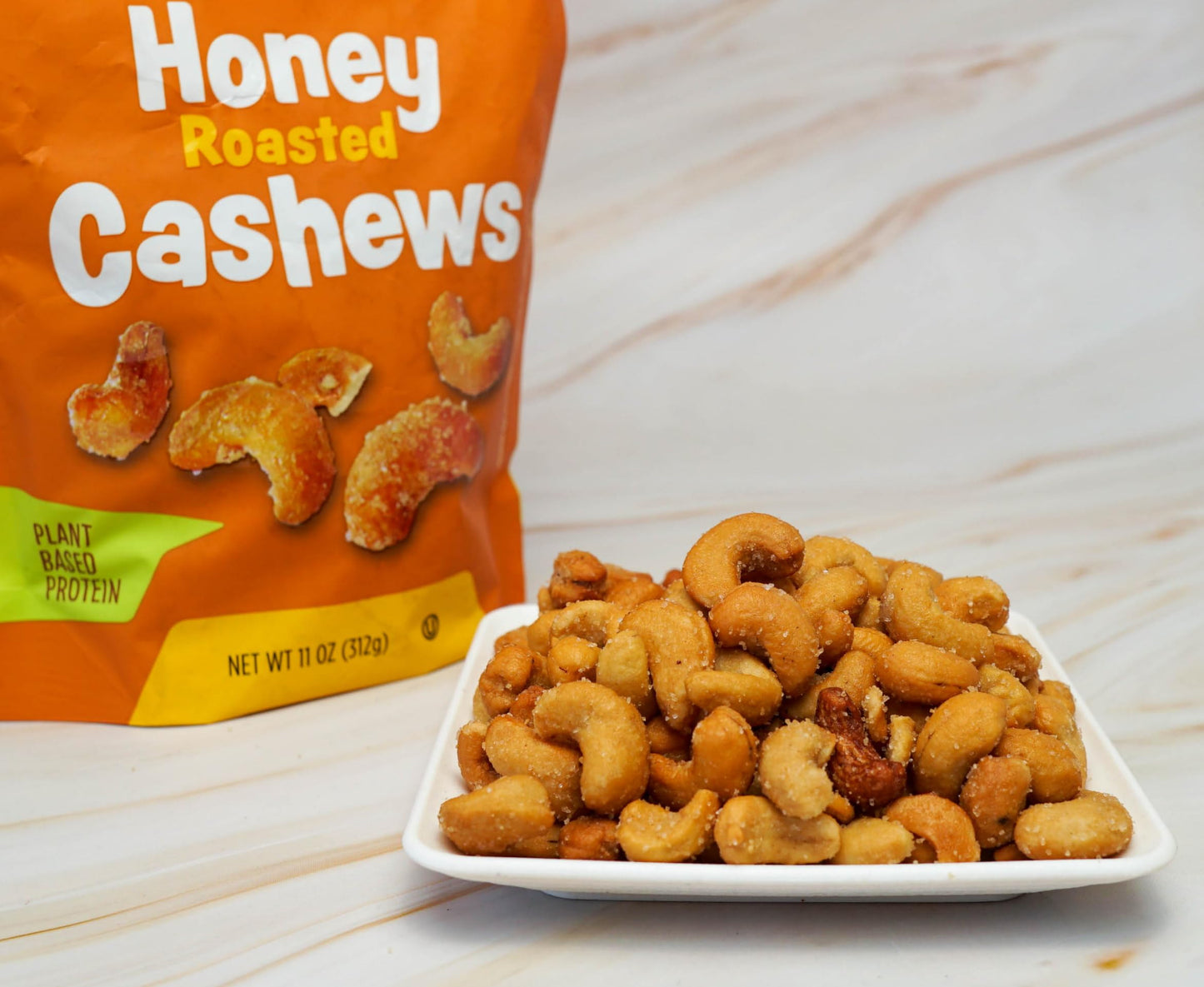Platinum Honey Roasted Cashews - Sweet Gourmet Snack, 11 oz Resealable Pouch, Individual Snack Packs, Kosher