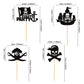 Ercadio 24 Pack Pirate Cupcake Toppers Black Glitter Nautical Sailing Cupcake Picks Pirate Theme Baby Shower Kids Birthday Party