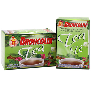 Broncolin Tea, Natural Remedy, Herbal Tea made with Plant Extracts, Helps Soothe an Irritated Throat, 2-Pack of 25 Tea Bags, 2 B