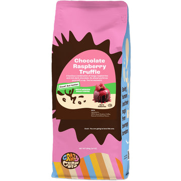 Crazy Cups Flavored Ground Decaf Chocolate Coffee, Decaffeinated Chocolate Raspberry Coffee In 10 Oz Bag, For Brewing Flavored H