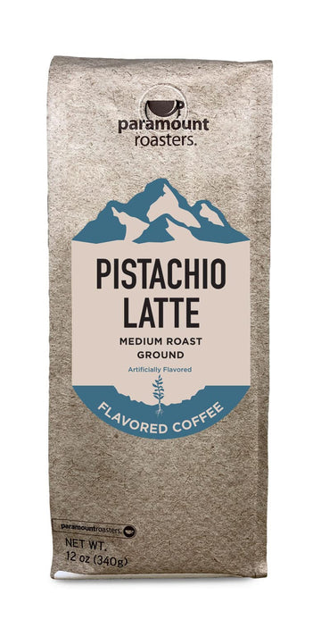 Paramount Roasters, Pistachio Latte Flavored Ground Coffee, 1-12Oz Bag, Medium Roast (Paramount Coffee Company)