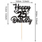 YCTHUNFISH 25th Birthday Cake Topper Glitter Heart Star Decoration Black Bamboo