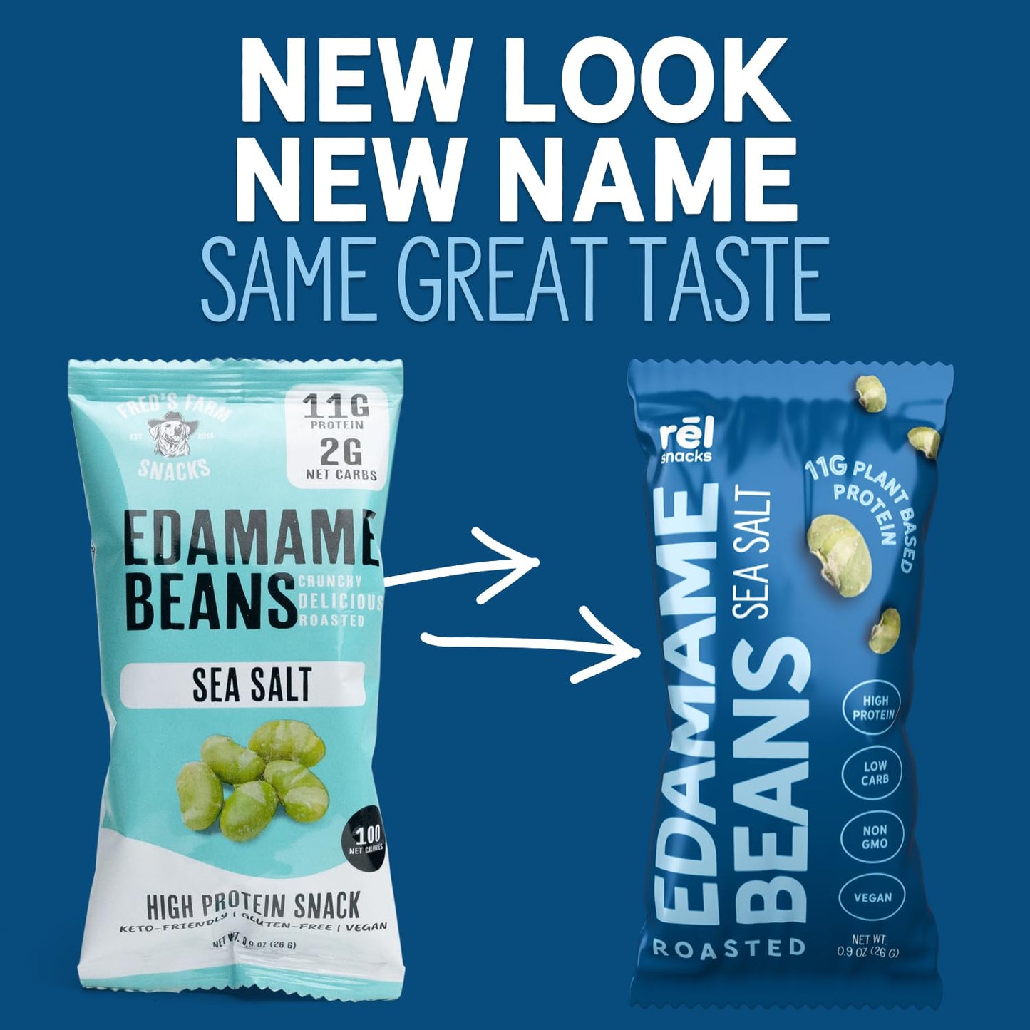 Fred's Farm Snacks Roasted Edamame - Sea Salt, Keto-Friendly, Low Calorie, High Protein (0.9oz, 10-Pack)