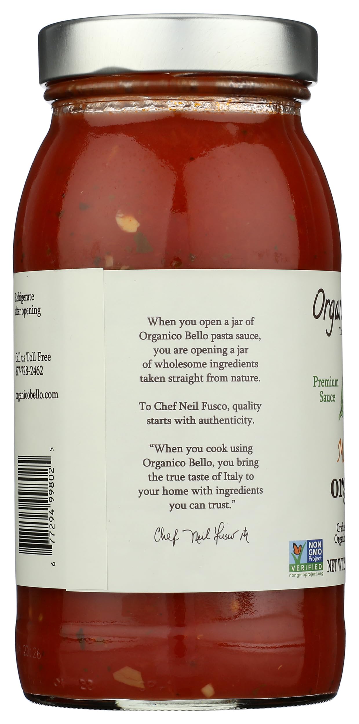Organico Bello Organic Marinara Pasta Sauce, 25 oz