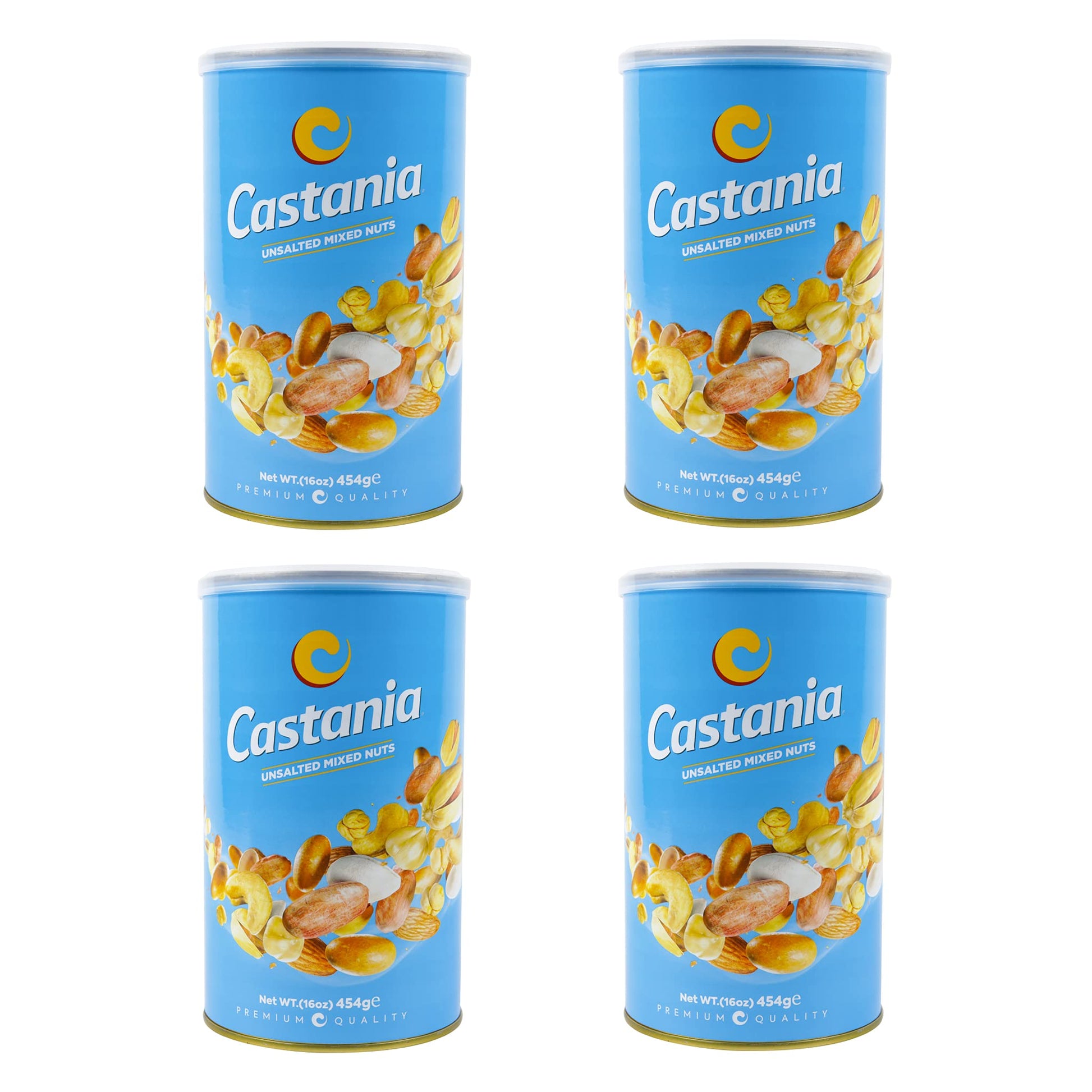 Castania Lebanese Nuts, Low Salt Mix, Pistachios, Almonds, Cashews, Hazelnuts, Peanuts, Pumpkin Seeds, and Chickpeas 16oz (Pack 