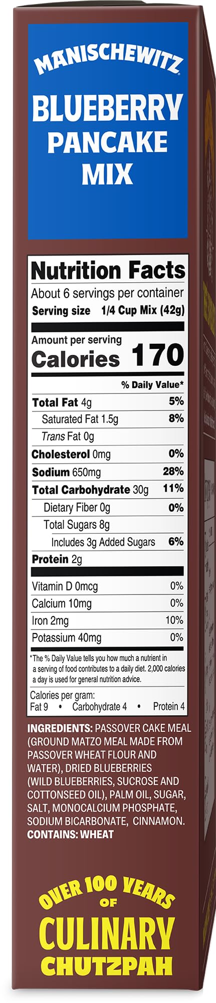 Manischewitz Real Blueberry Pancake Mix, Dairy Free, 9Oz (2 Pack) With Real Blueberries Kosher (Including Passover) Easy Prep!