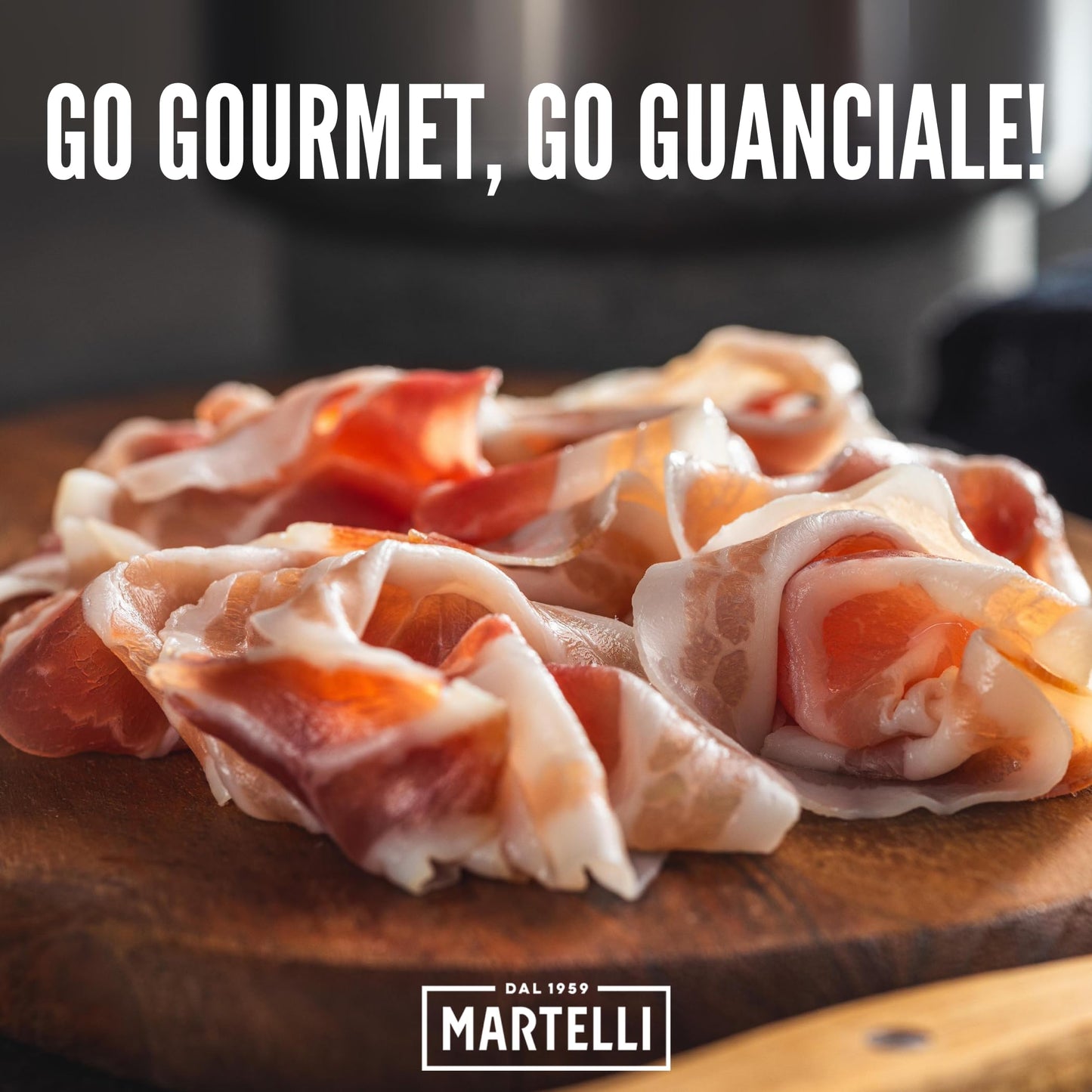 Guanciale from Italy (approx. 4 lbs) - Italian Dry Cured Pork Jowl  MARTELLI - Gluten-Free  Dairy-Free  Lightly Smoked & Aged - Product of Italy