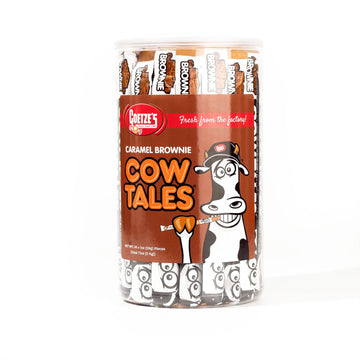 Goetzes Candy Caramel Brownie Cow Tales - 2.25 Pound Canister (36 Ounces) - Fresh from the Factory