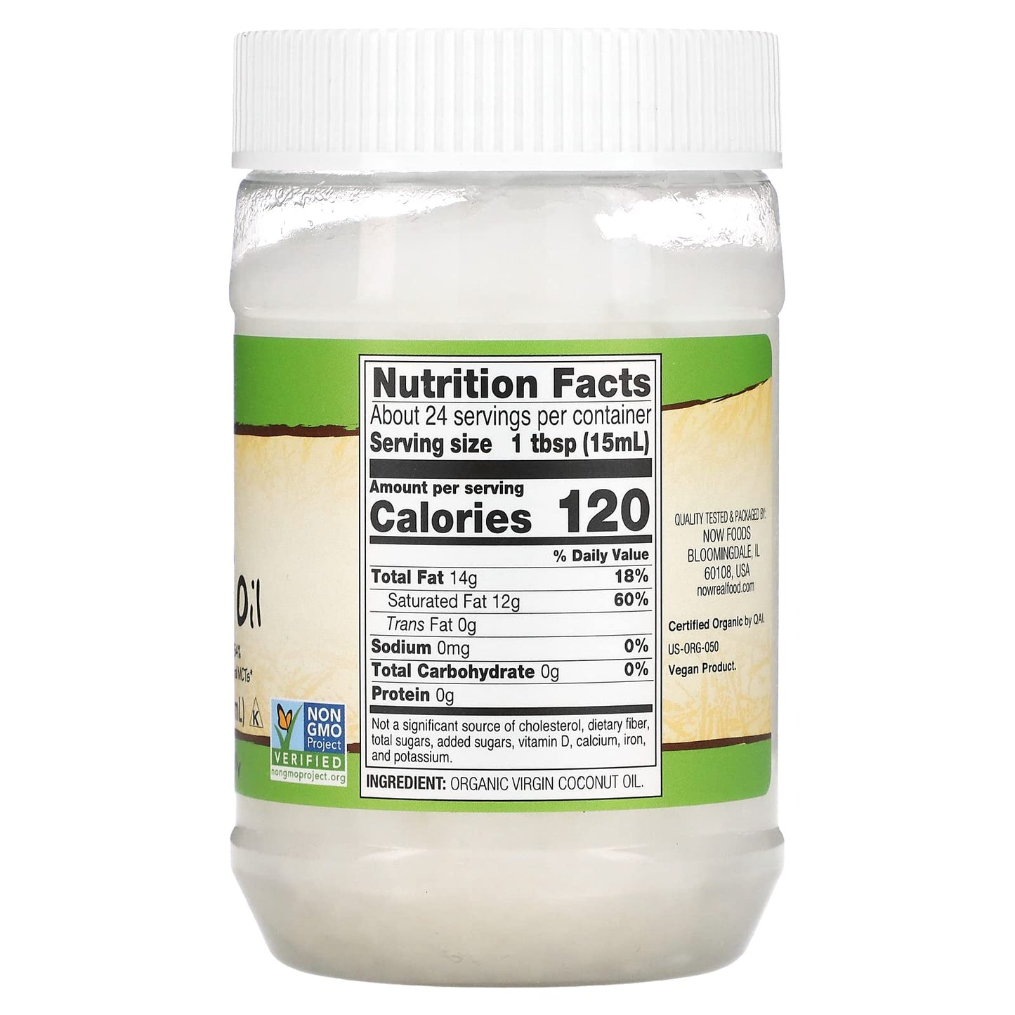 Now Foods Organic Virgin Coconut Oil, 12 Oz