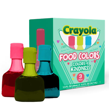 Crayola Colors of Kindness Food Color - Sky Blue, Yellow Green, Pink - Gluten-Free, Safe for Icing, Cakes, Eggs, Slime - Easy-Po