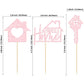 Gyufise Cupcake Toppers - 24 Pack Glitter Housewarming Picks, Light Pink, Paper