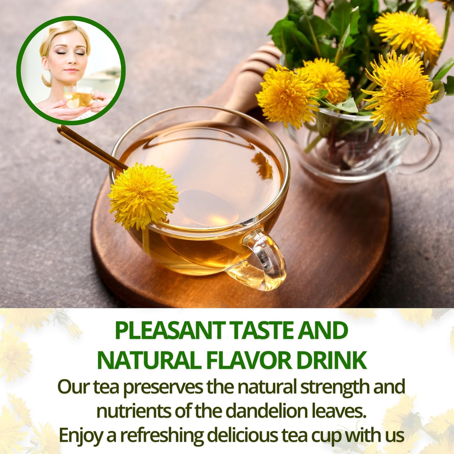 VIDA FARM Dandelion Tea Bags - 100% Natural Herbal Tea, Sugar Free, Caffeine Free - 100 Count