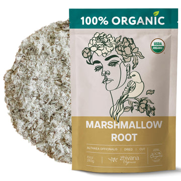 Marshmallow Root Tea Organic (10oz.) - Marshmellow Root Herb (Althaea Officinalis) - Tea for Throat Coat, Cough, Gut Lining - Co