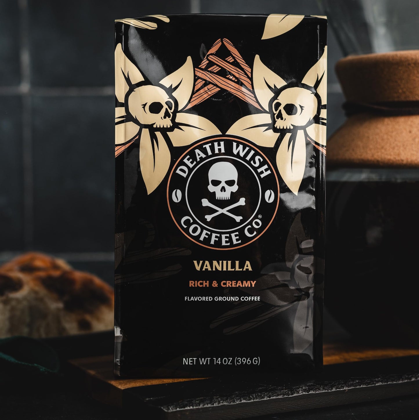 Death Wish Coffee Vanilla Ground Coffee - 14 oz (Pack of 1)