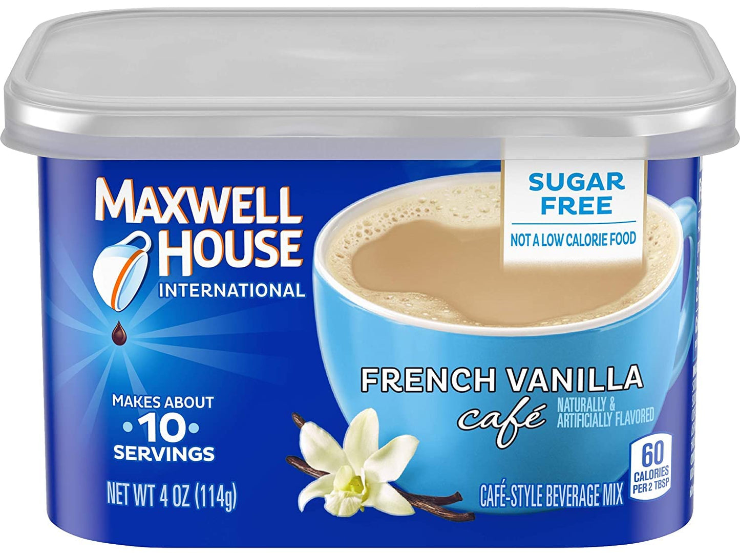 Maxwell International Cafe Cafe-Style Sugar Free French Vanilla Cafe Beverage Mix 4 Oz (Pack Of 16)