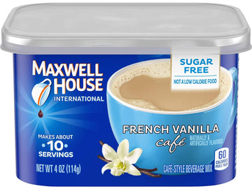 Maxwell International Cafe Cafe-Style Sugar Free French Vanilla Cafe Beverage Mix 4 Oz (Pack Of 16)