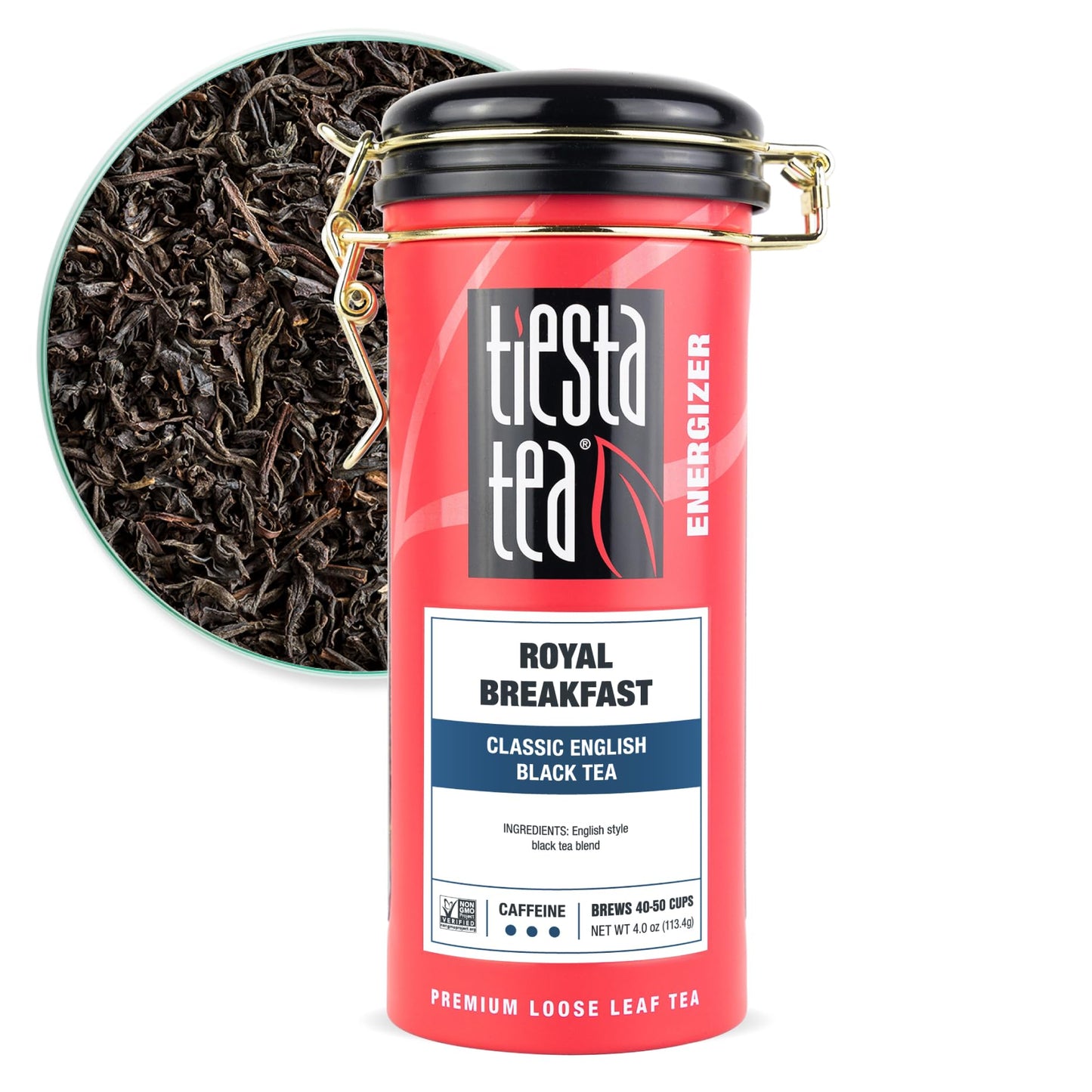 Tiesta Tea Royal Breakfast Loose Leaf Black Tea, 4oz Tin, Brews Up to 50 Cups, High Caffeine