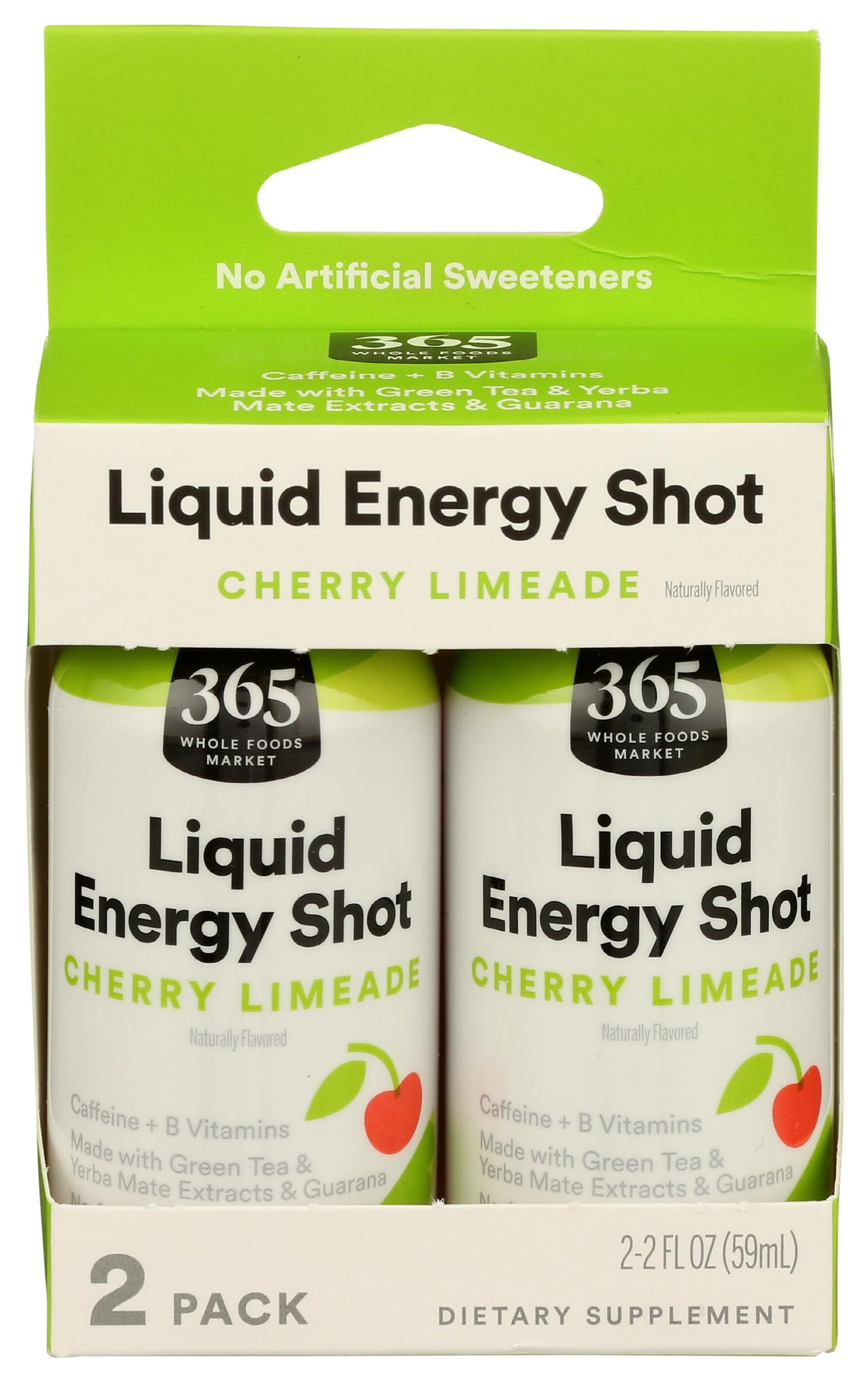365 by Whole Foods Market  Energy Shot Duo Pack  Cherry Limeade  2 Fl Oz