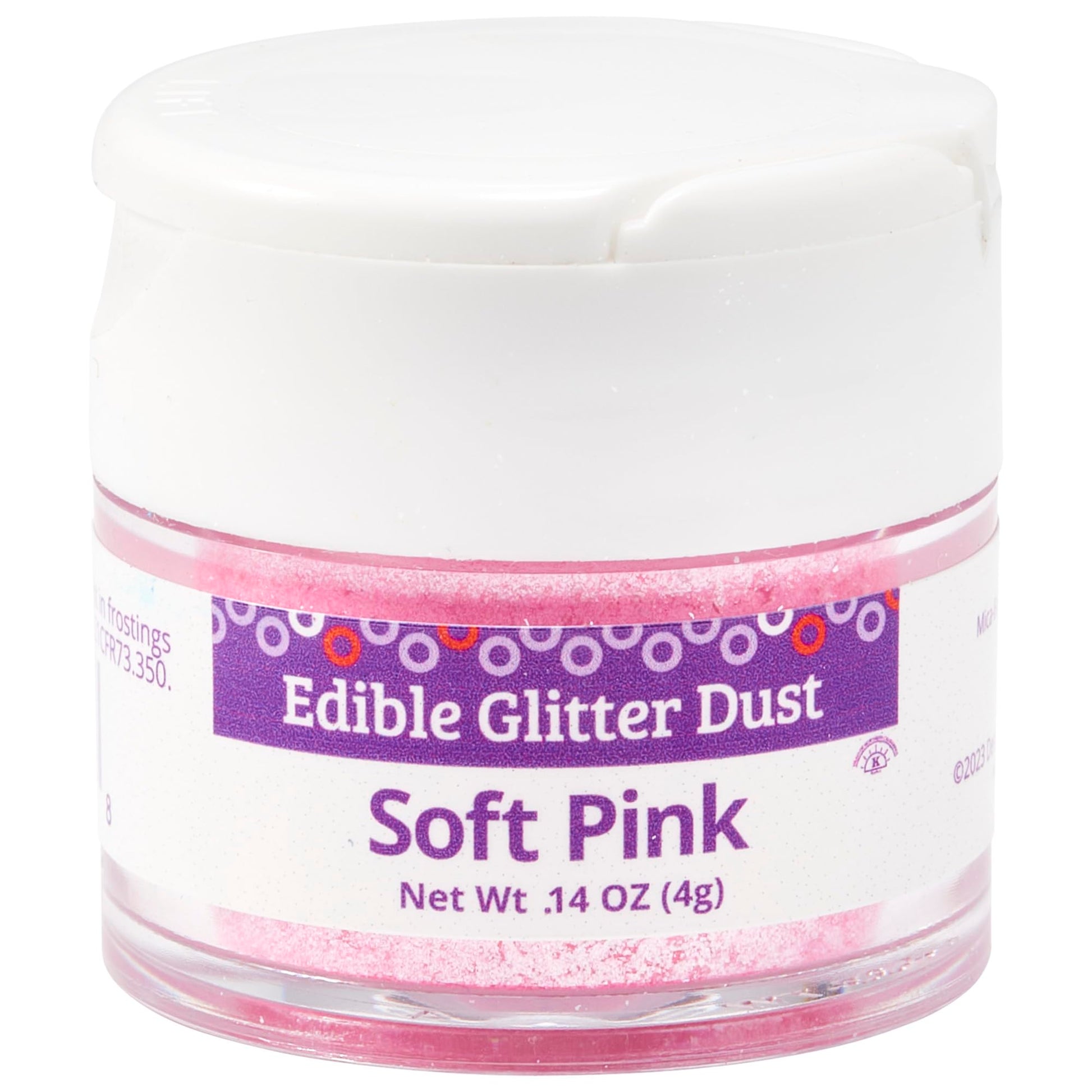 DecoPac Edible Glitter Dust | Soft Pink | Edible Sparkle Powder For Cake Decorating, Cakes, Cupcakes, Cookies, and Donuts - 4g
