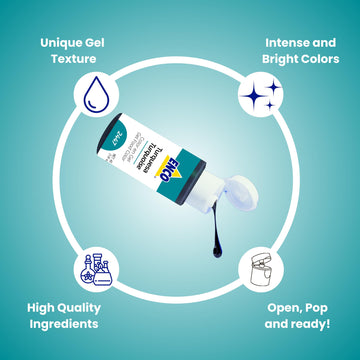 Enco Food Coloring Gel Turquoise 1.41 Oz (40G) Concentrated, Vegan