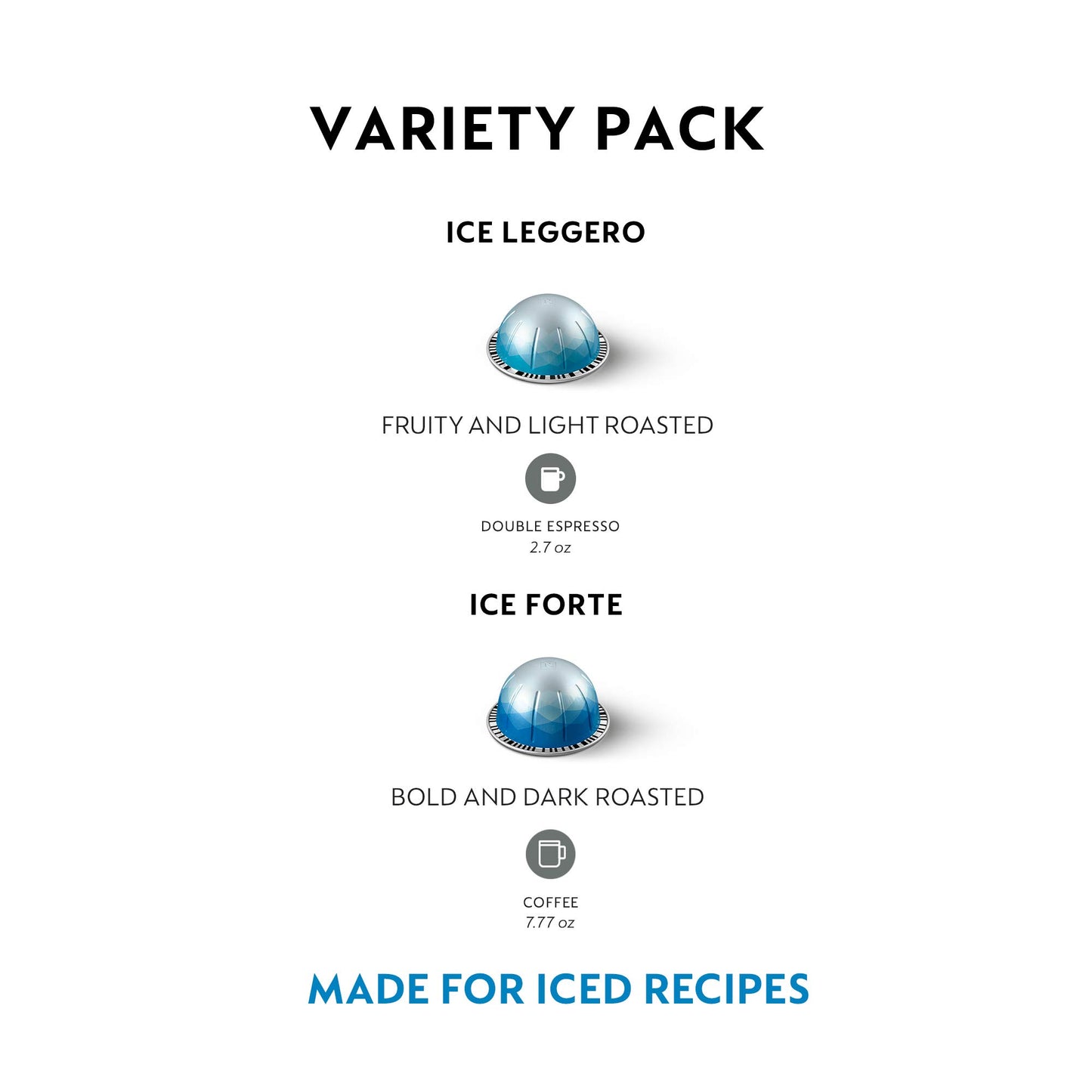 Nespresso Vertuo Line Iced Espresso Coffee Pods, 40 Count, Brews 7.8 oz and 2.7 oz