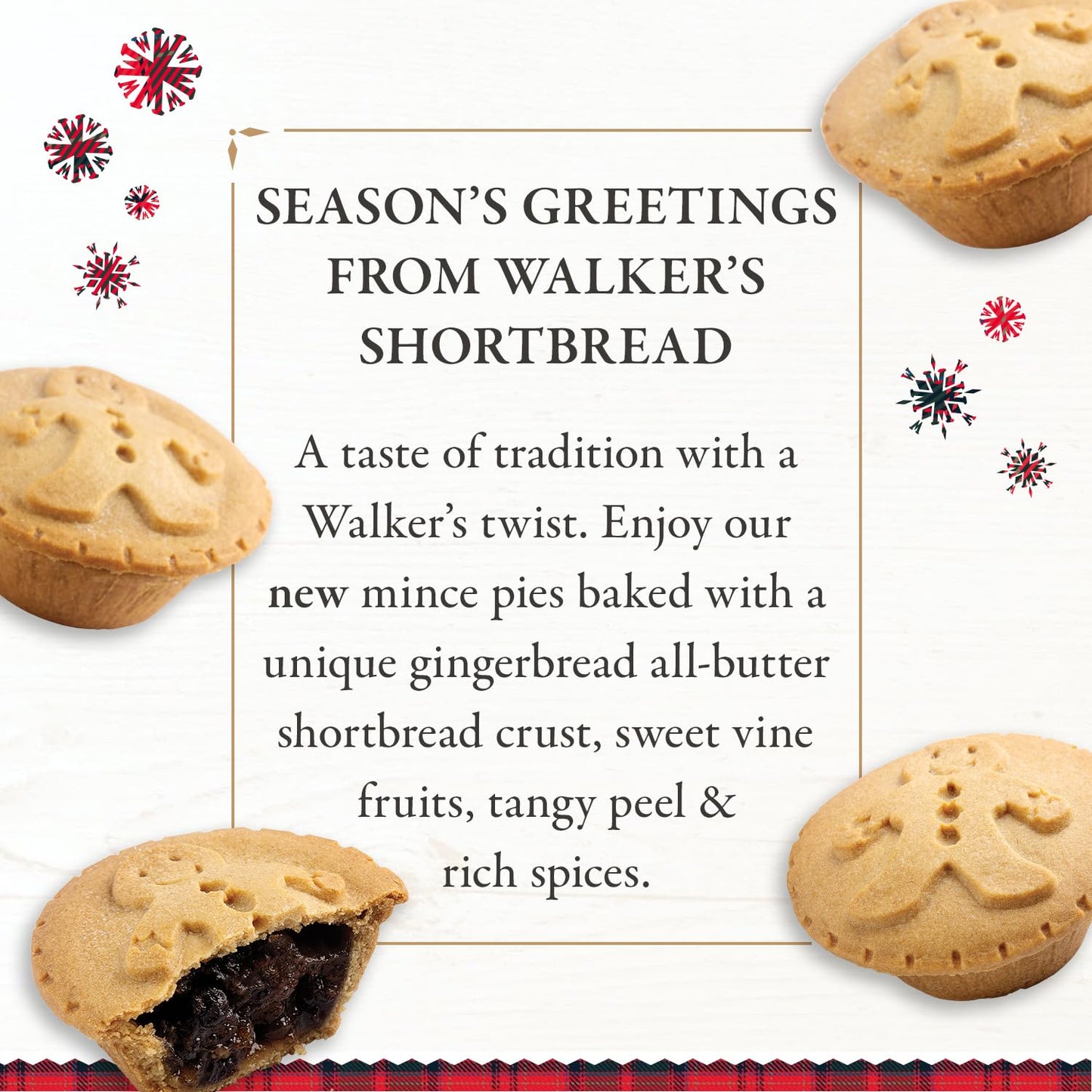 Walkers Gingerbread Mince Pies - 4 Count (8.6 oz)- Holiday Treats and Desserts from Scotland