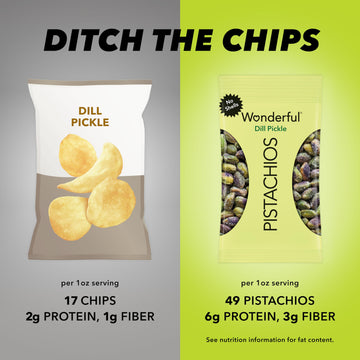 Wonderful Pistachios No Shells, Dill Pickle Flavored Nuts, 2.25 Ounce Bag (Pack Of 8), Protein Snacks, Healthy Snack, Travel Sna